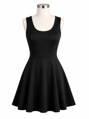 Romeo & Juliet Couture Black Scuba Fit Flare Skater Dress - Size L